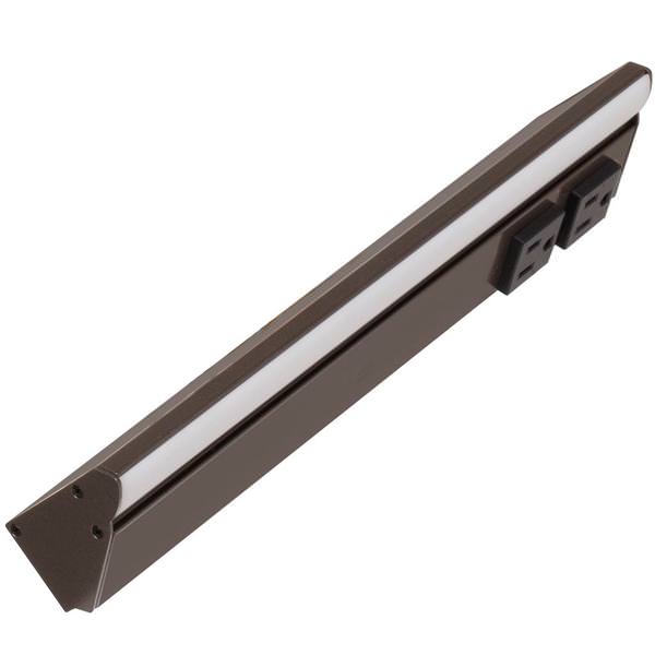12.5" 6 watt 120 volt Cool White Bronze Remote Power Series LED Lighted Power Strip